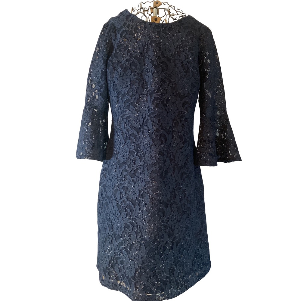Tommy Hilfiger Navy Lace Bell Sleeve Sheath Dress Size 4